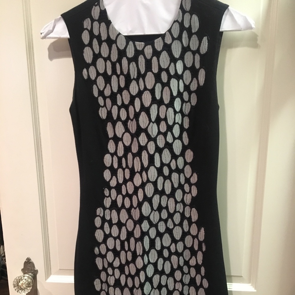 DVF sheath, black and white.